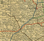 Railroad and County Map of Texas 1893