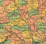 1855 Texas County Map by J.H. Colton