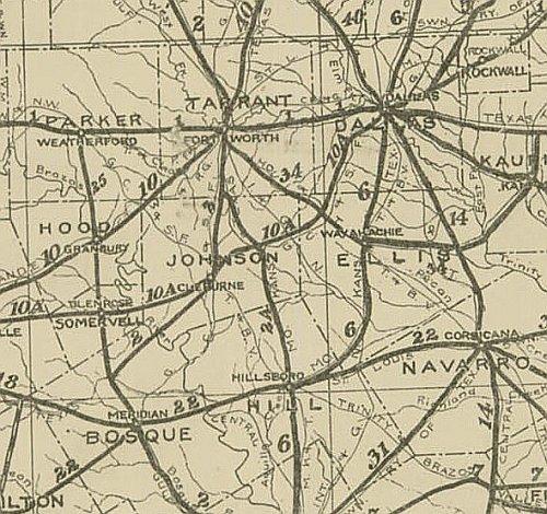 Texas historical highway map 1919 – Texas Map Store