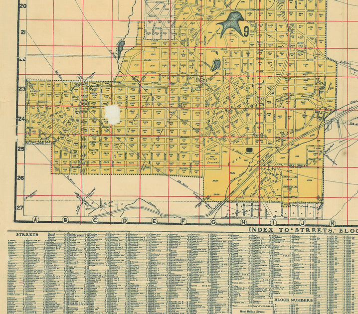 Dallas Texas historical map 1905 – Texas Map Store