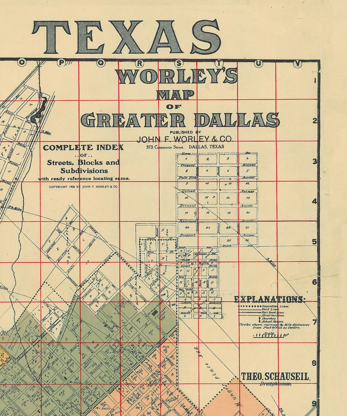 Worley's Map of Greater Dallas 1905