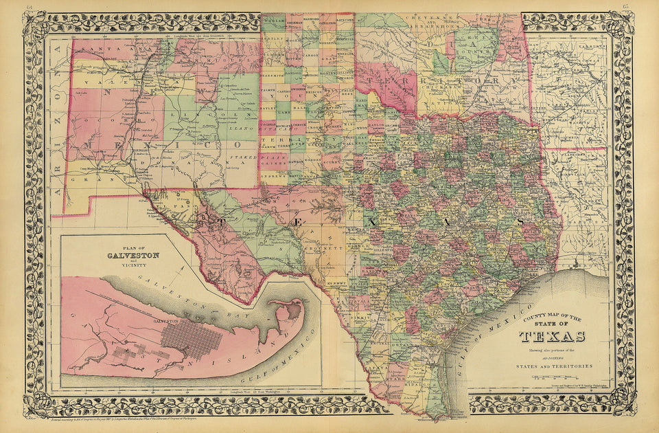 Texas historical map 1881 – Texas Map Store