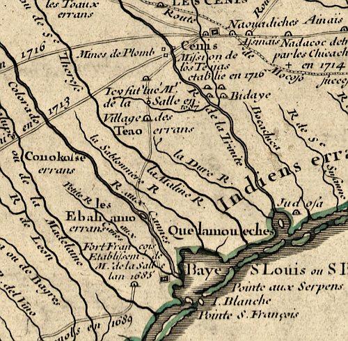 Carte de la Louisiane et du cours du Mississipi 1718