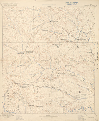 Gatesville (& Killeen) 1886, USGS