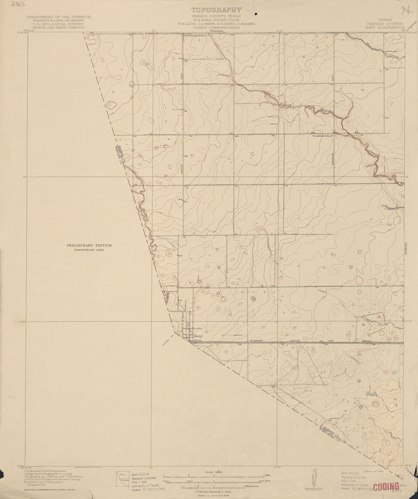 Katy 1915, USGS