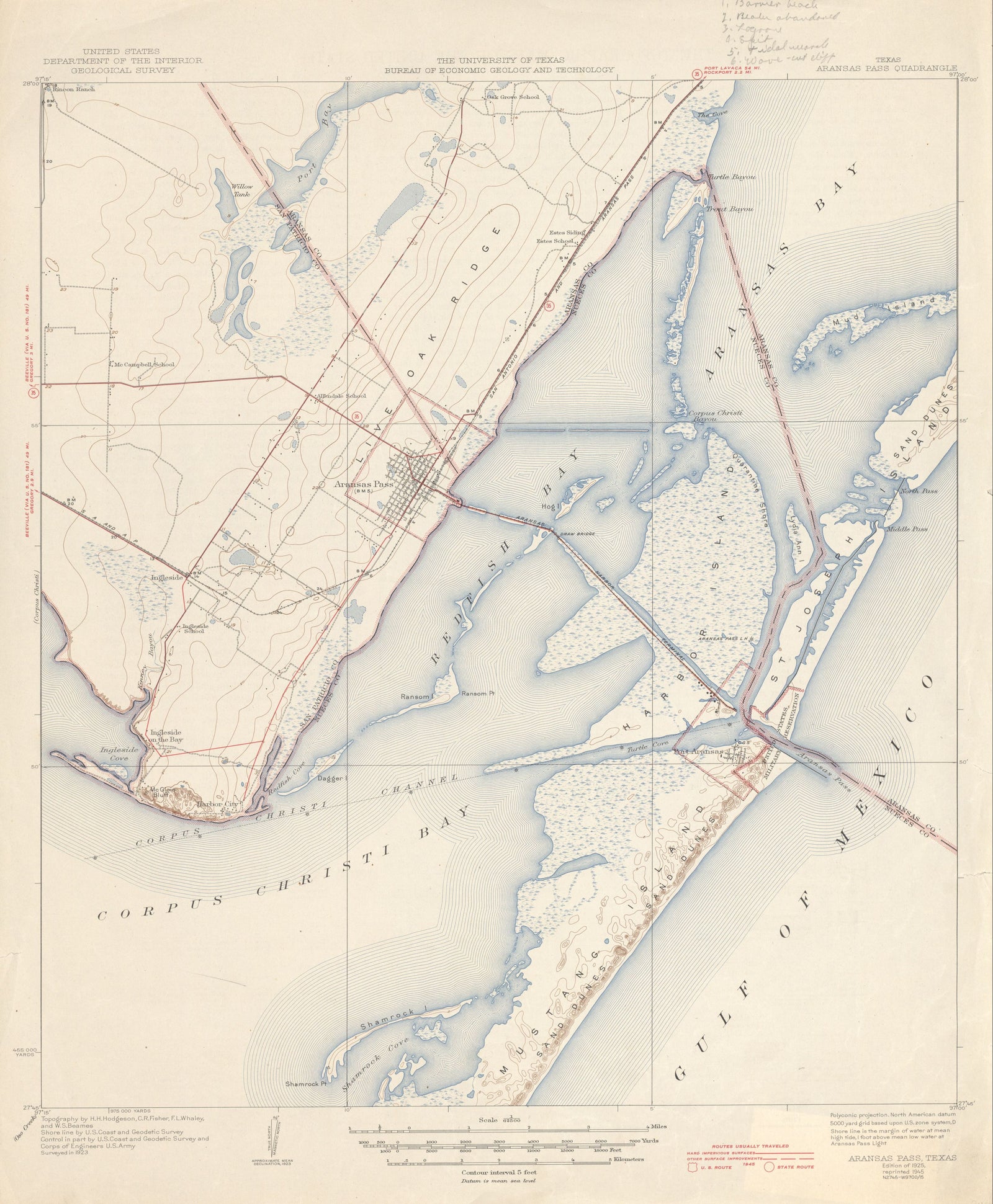 Aransas Pass 1923, USGS