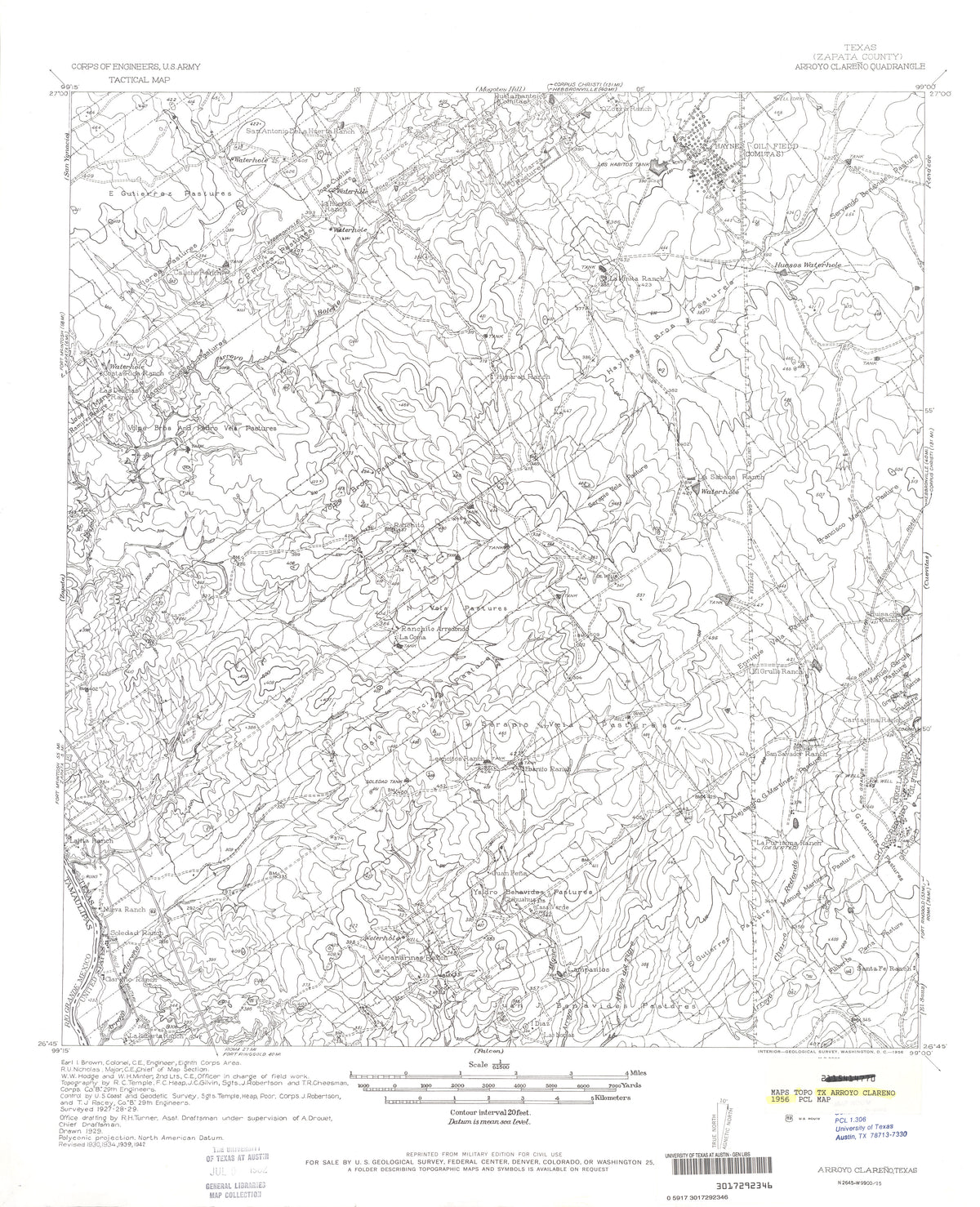 Arroyo Clareno 1942, US Army Corps of Engineers