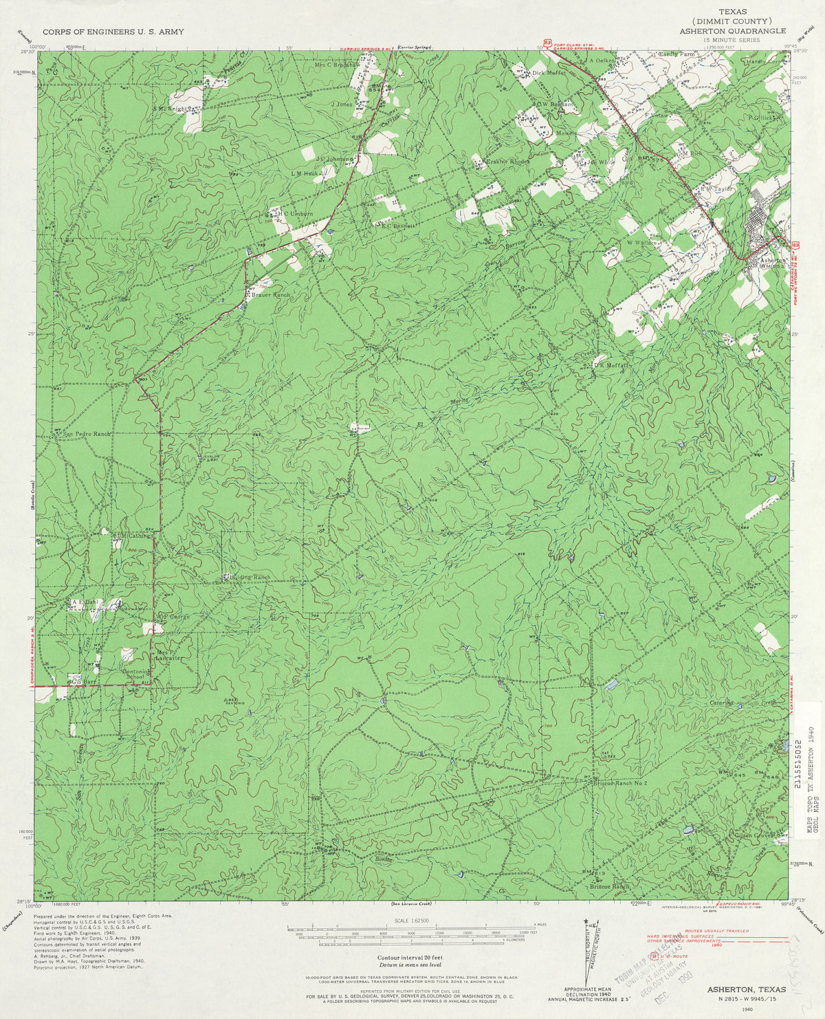 Asherton 1939, US Army Corps of Engineers