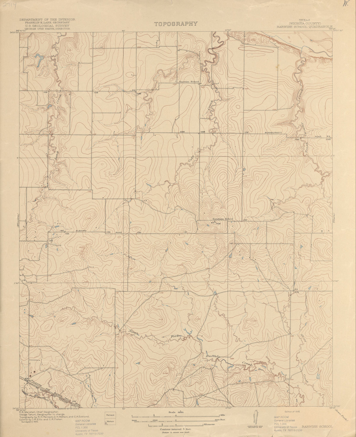 Barwise School 1915, USGS