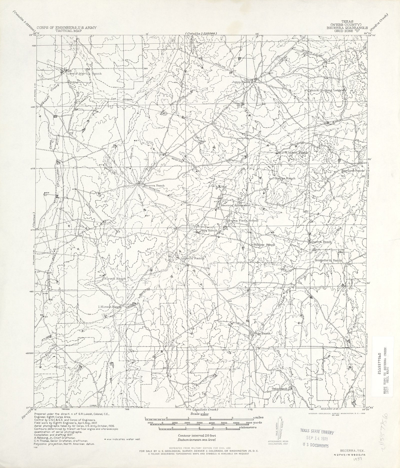 Becerra 1937, US Army Corps of Engineers