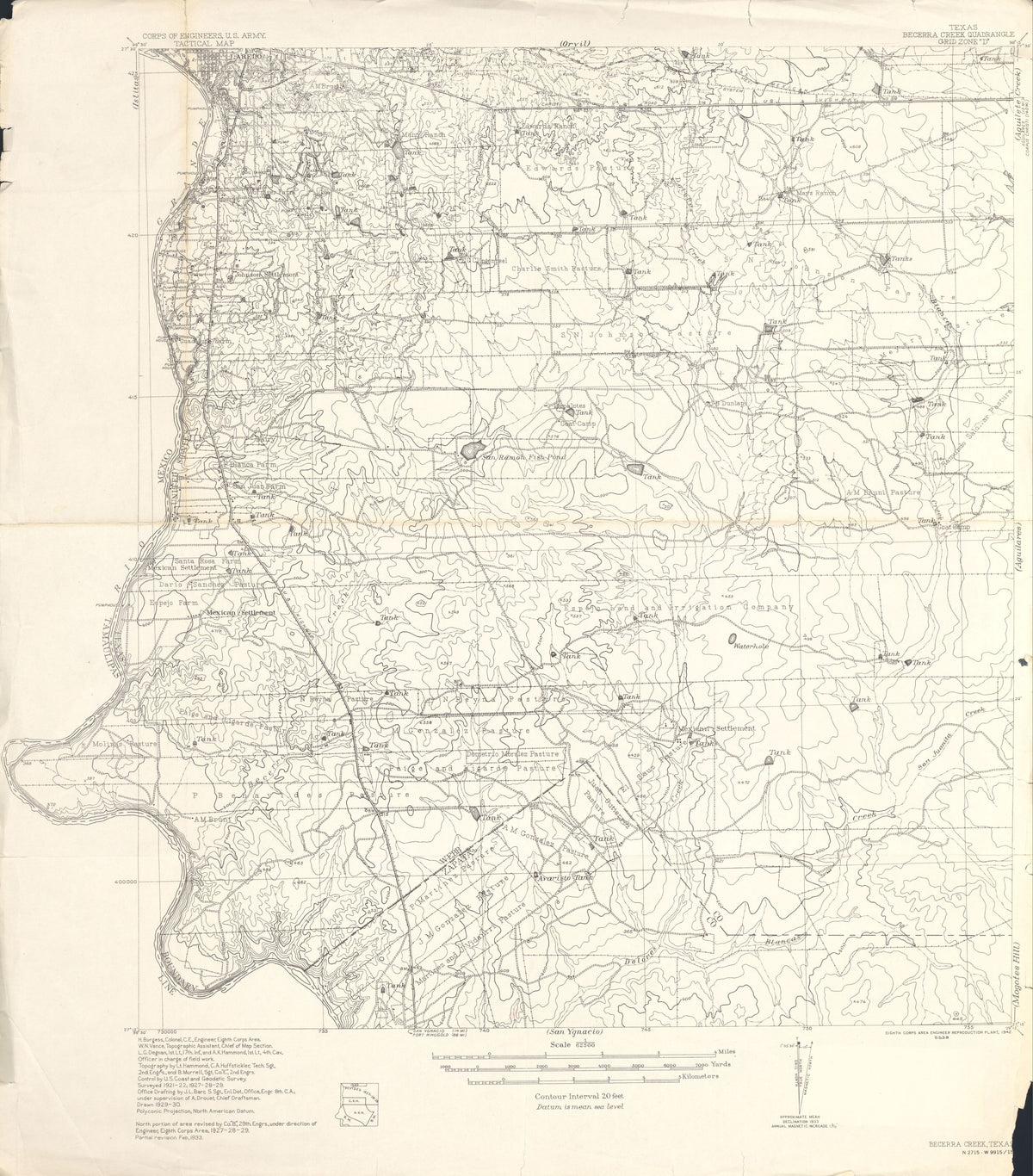 Becerra Creek 1933, US Army Corps of Engineers