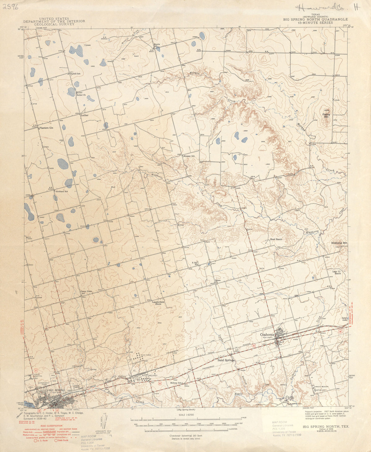 Big Spring North 1940, USGS