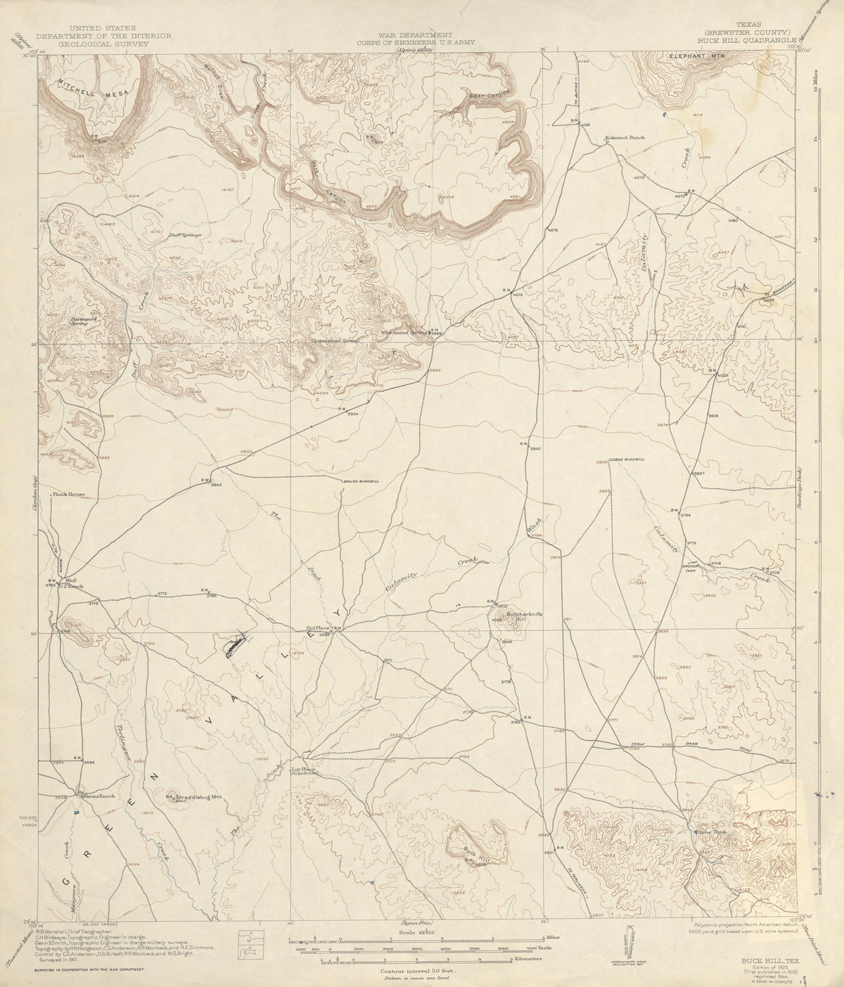 Buck Hill 1917, USGS