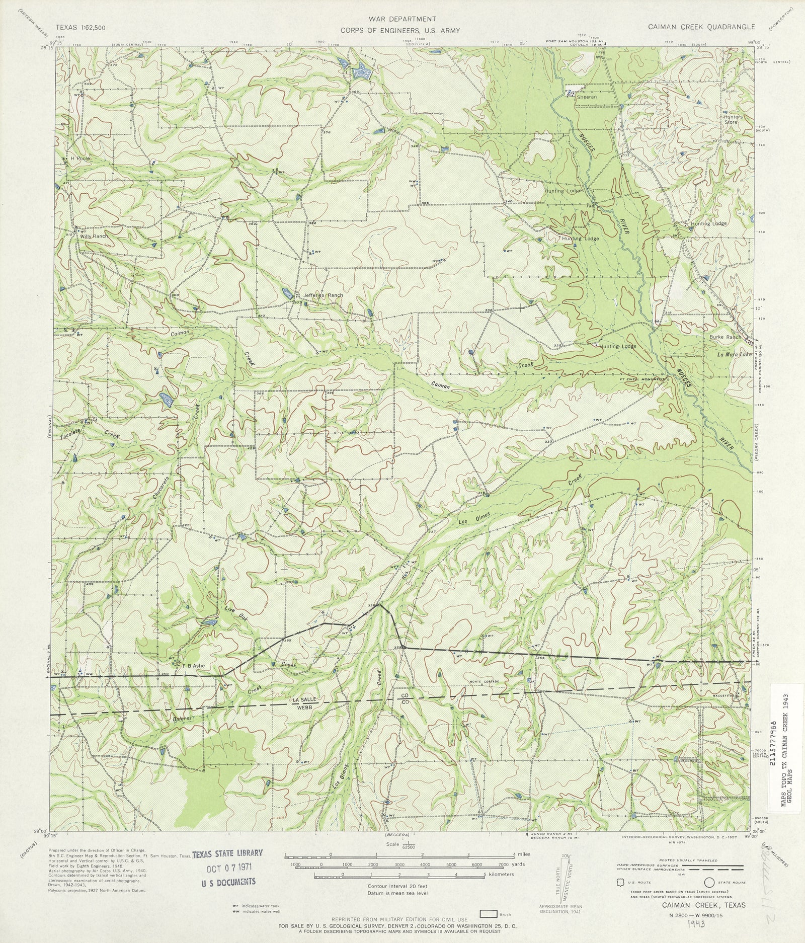 Caiman Creek 1943, US Army Corps of Engineers