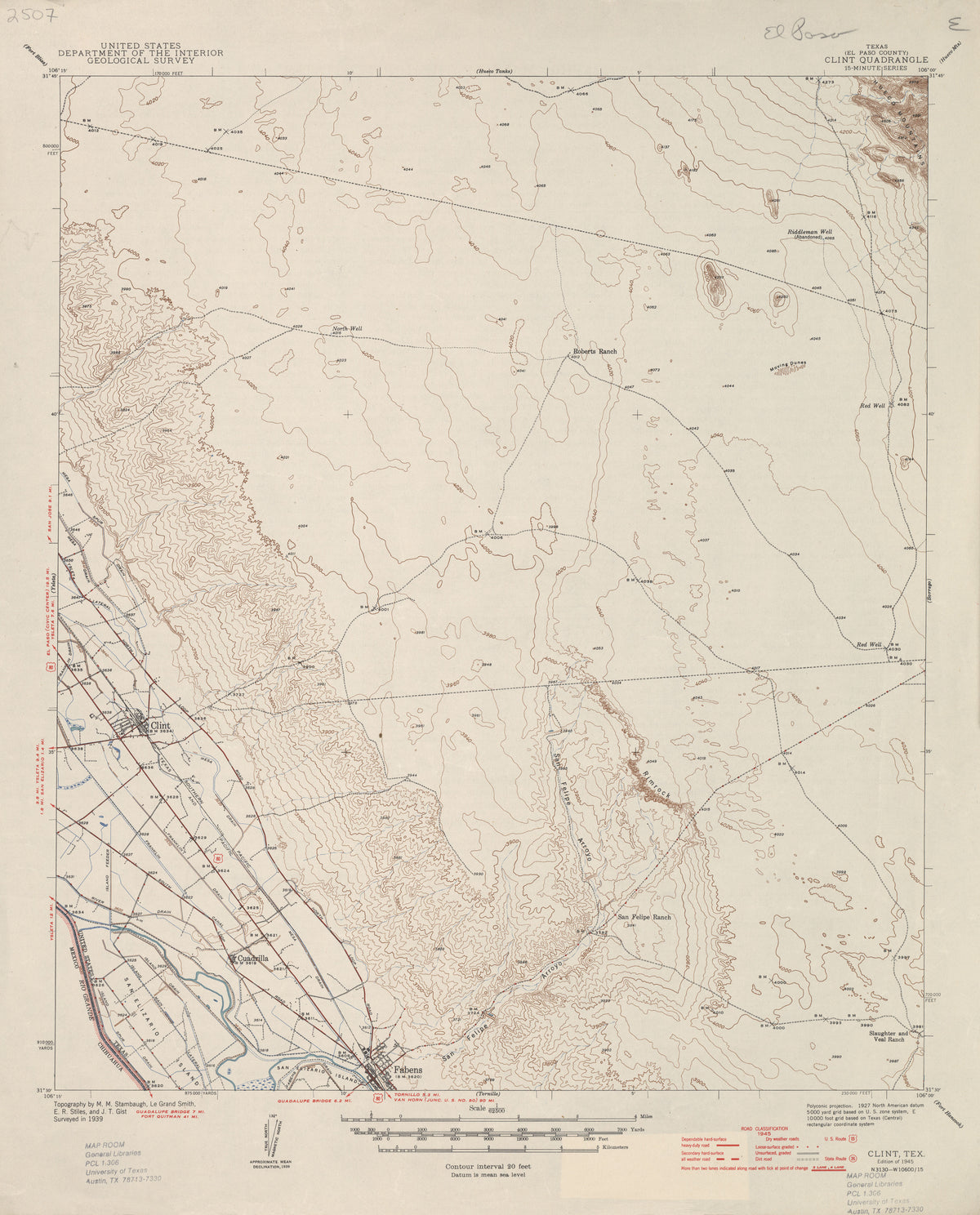 Clint 1939, USGS
