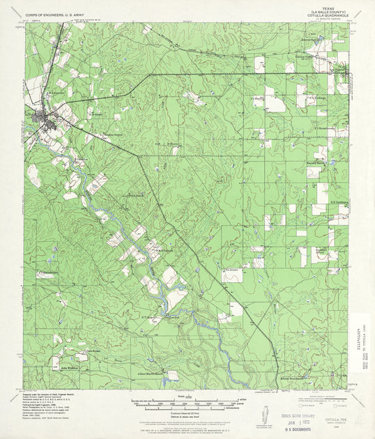 La Salle County Texas Historical Topographic Map Texas Map Store 8330