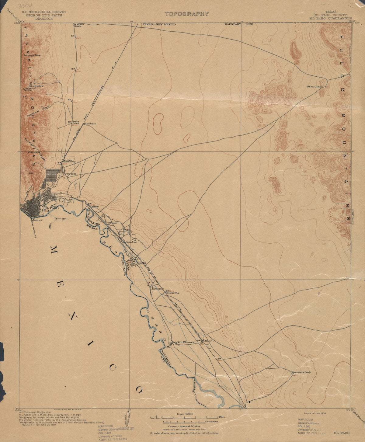 El Paso 1907, USGS