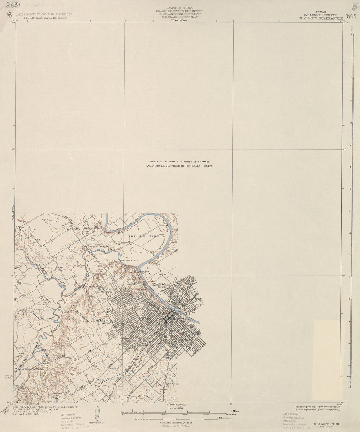 Elm Mott 1924, USGS