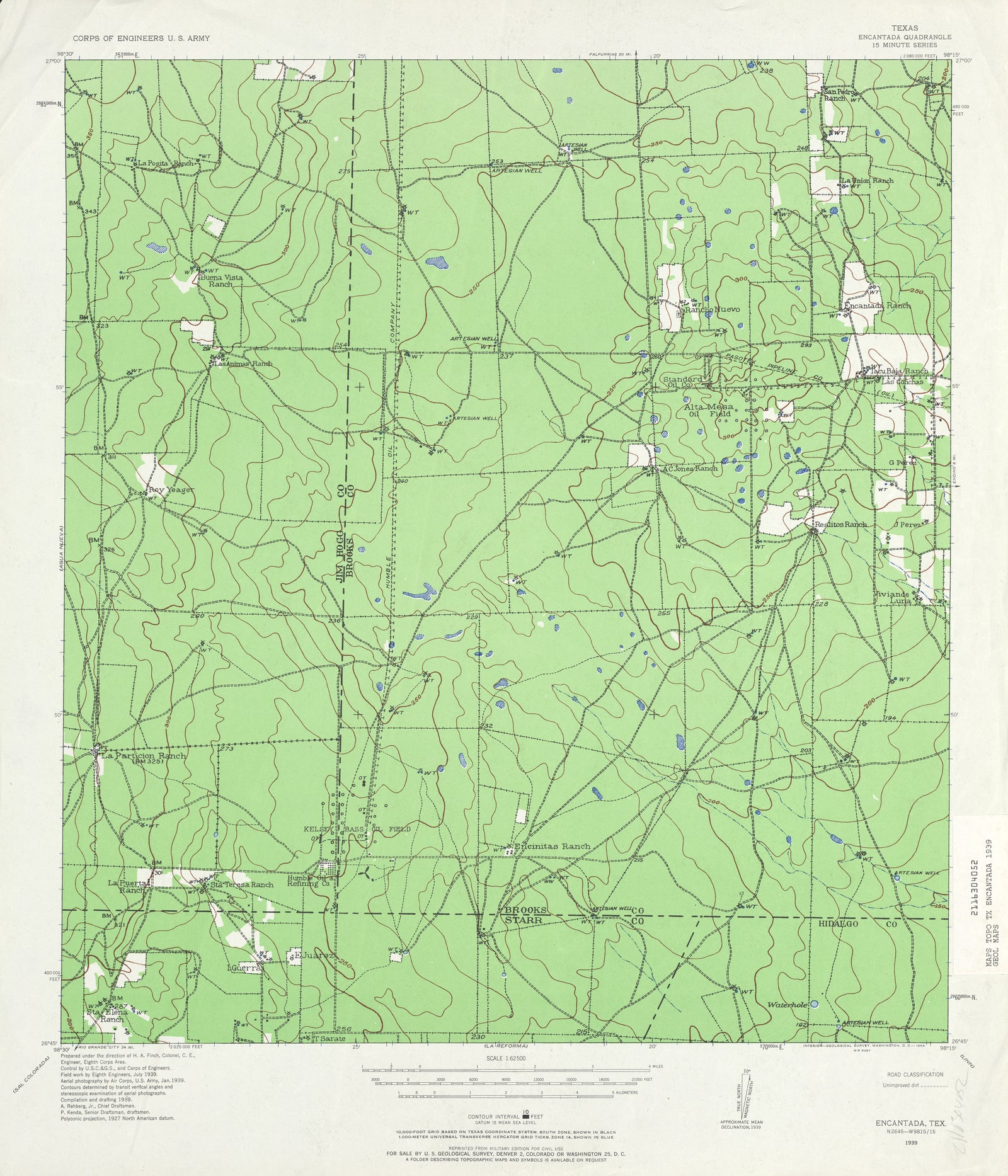 Encantada 1939, US Army Corps of Engineers