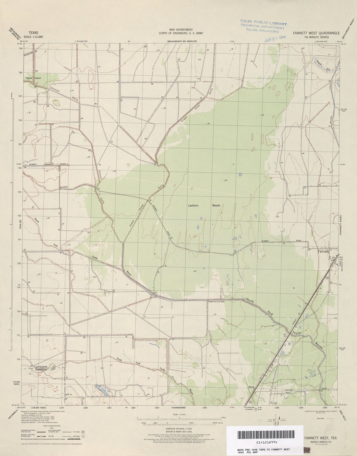 Fannett West 1943, US Army Corps of Engineers