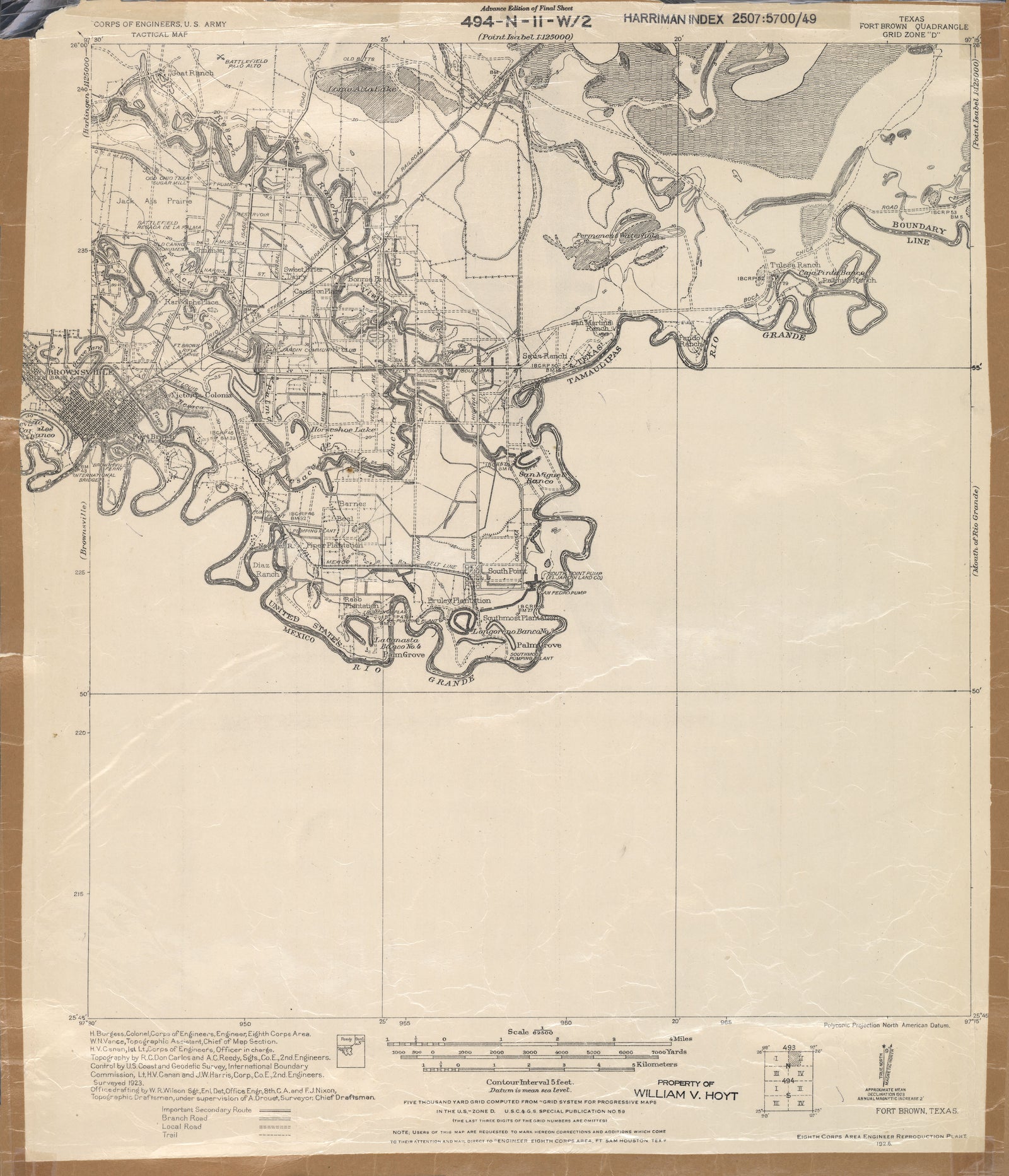 Fort Brown 1923, US Army Corps of Engineers