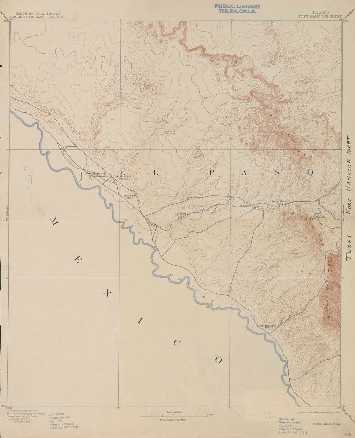 Fort Hancock 1891, USGS