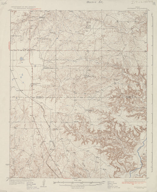Moore County Texas historical topographic Map Texas Map Store