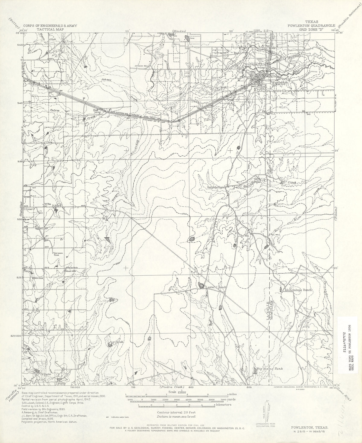 Fowlerton 1942, US Army Corps of Engineers
