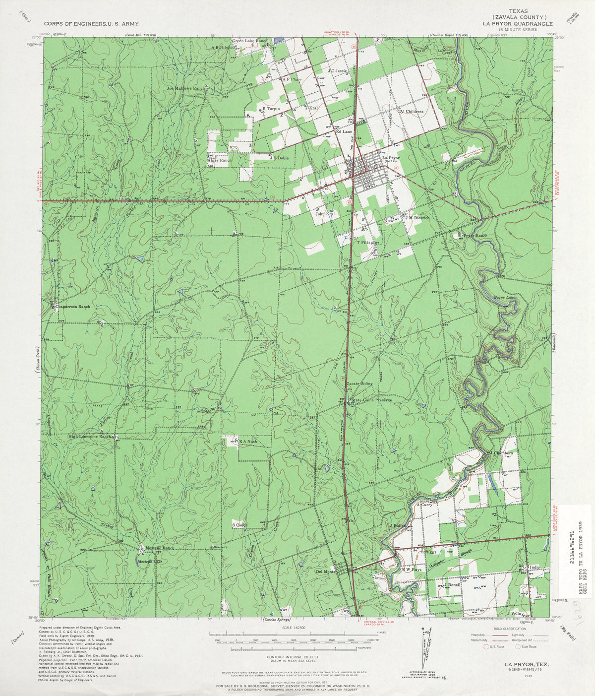 La Pryor 1939, US Army Corps of Engineers