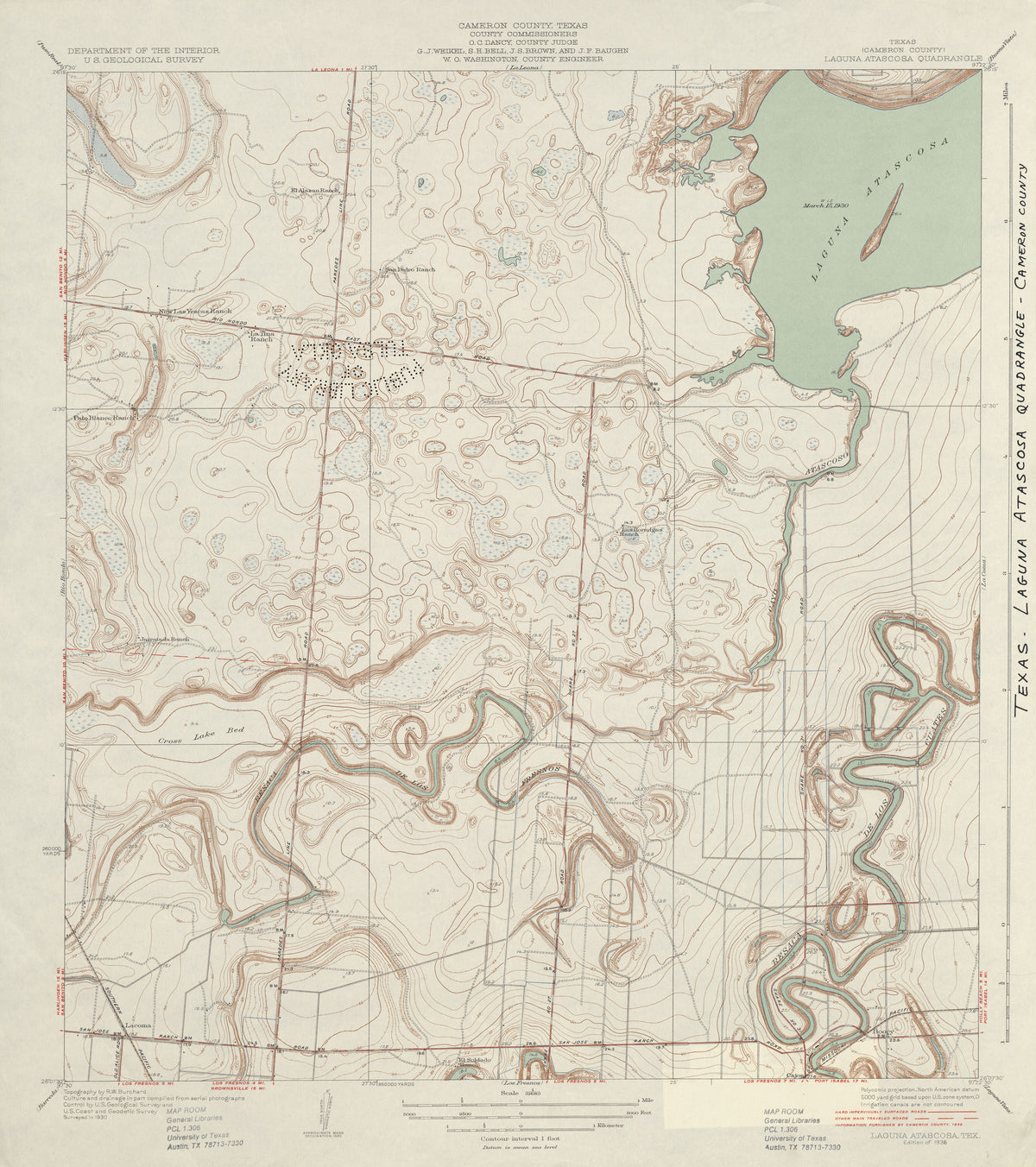Laguna Atascosa 1930, USGS