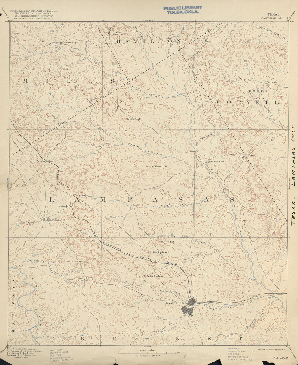 Lampasas 1885, USGS