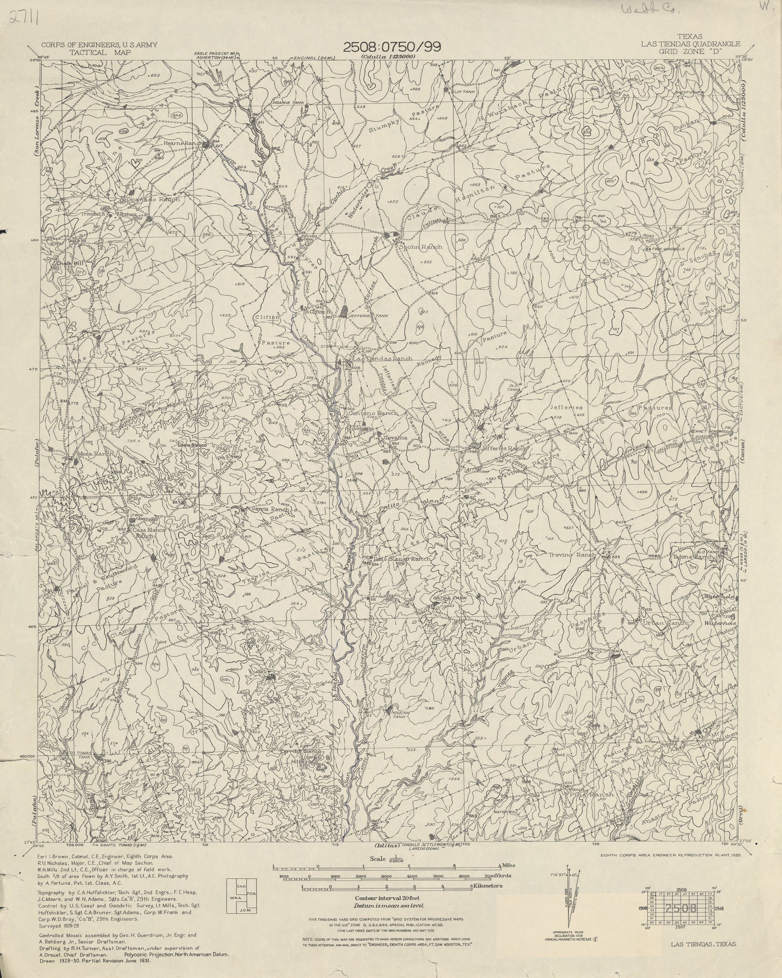 Las Tiendas 1931, US Army Corps of Engineers