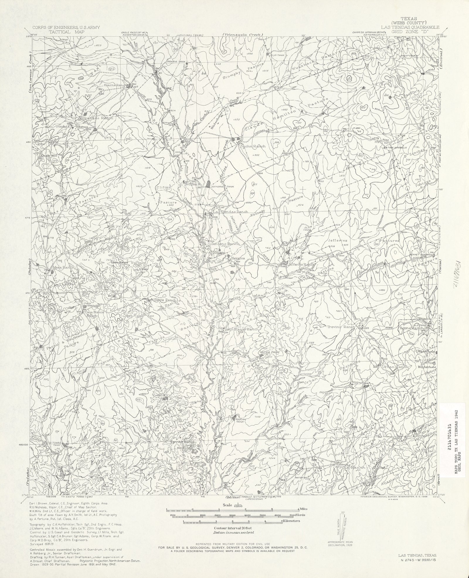 Las Tiendas 1942, US Army Corps of Engineers