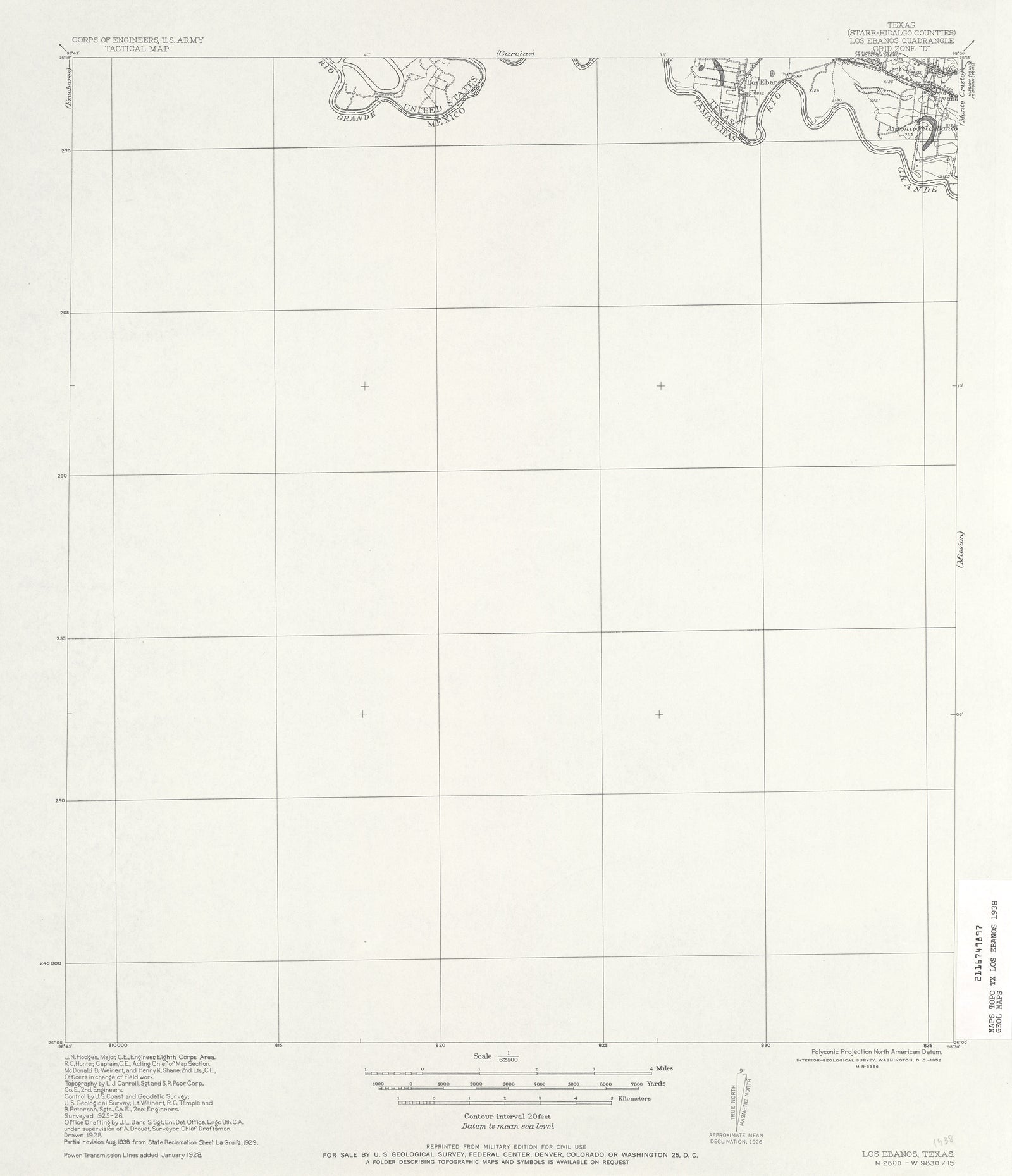 Los Ebanos 1938, US Army Corps of Engineers