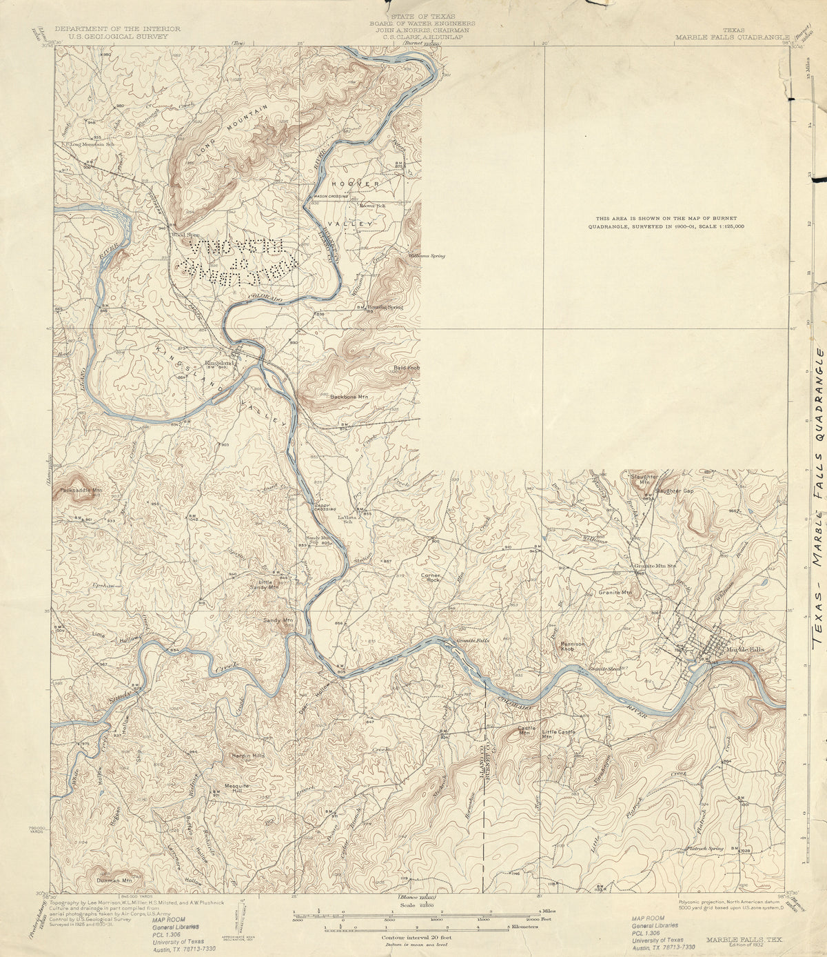 Marble Falls 1931, USGS