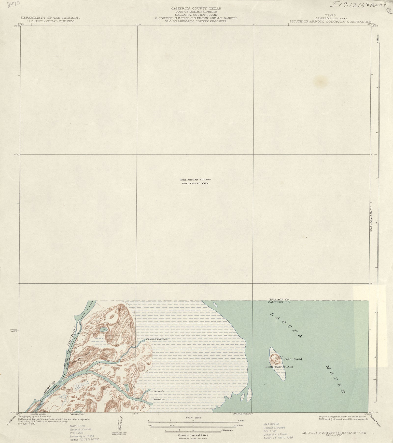 Mouth Of Arroyo Colorado 1929, USGS