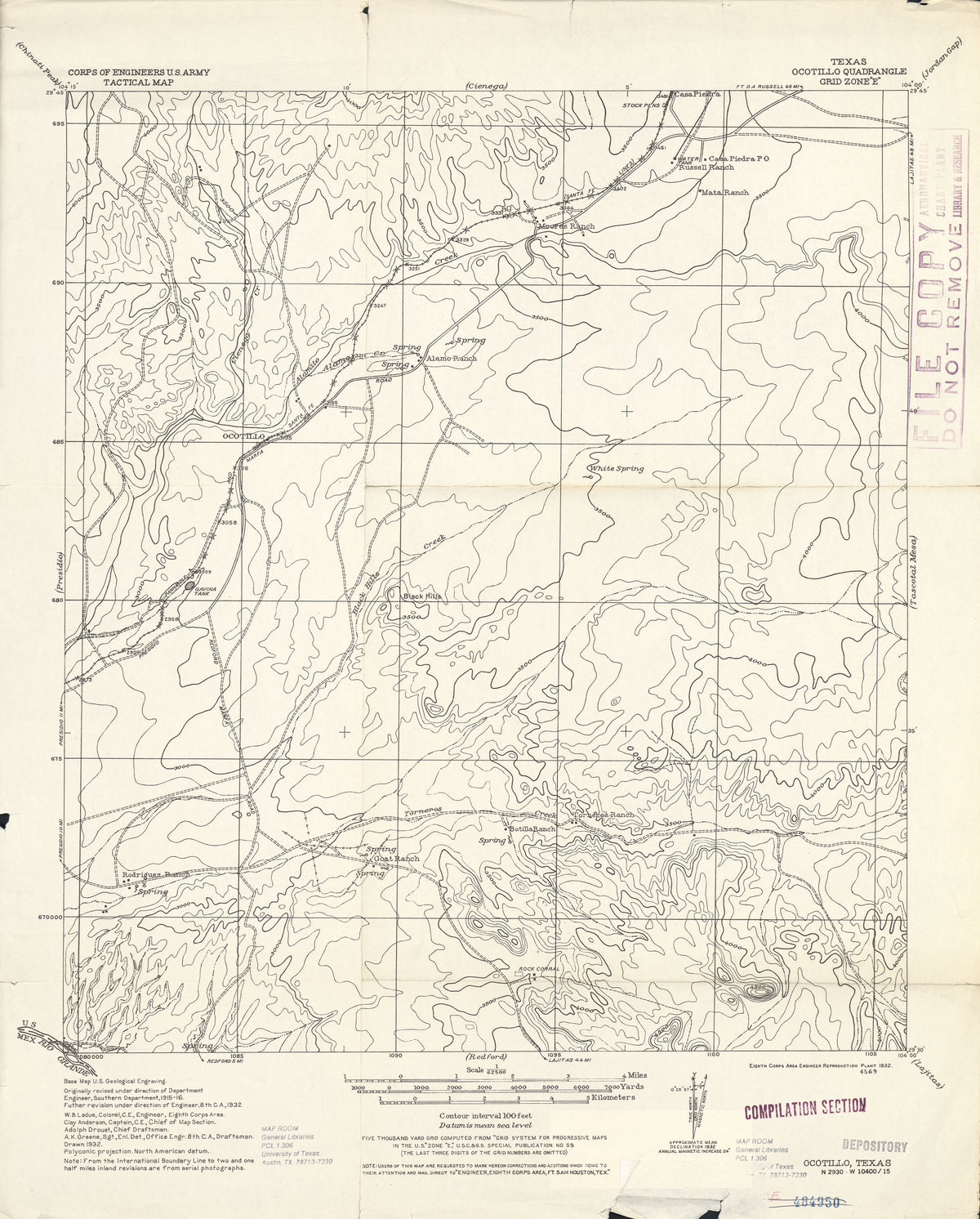 Ocotillo 1932, US Army Corps of Engineers