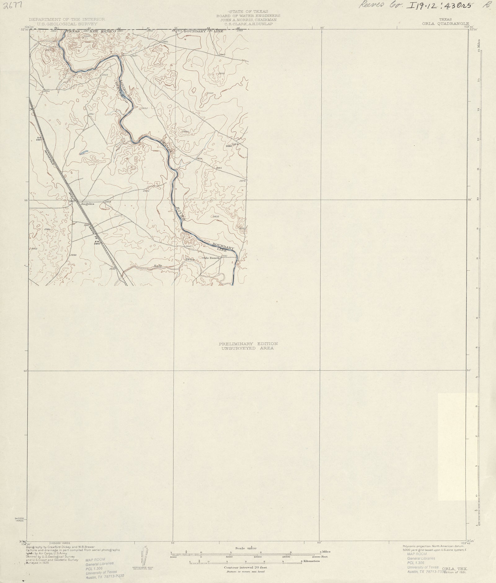 Orla 1925, USGS