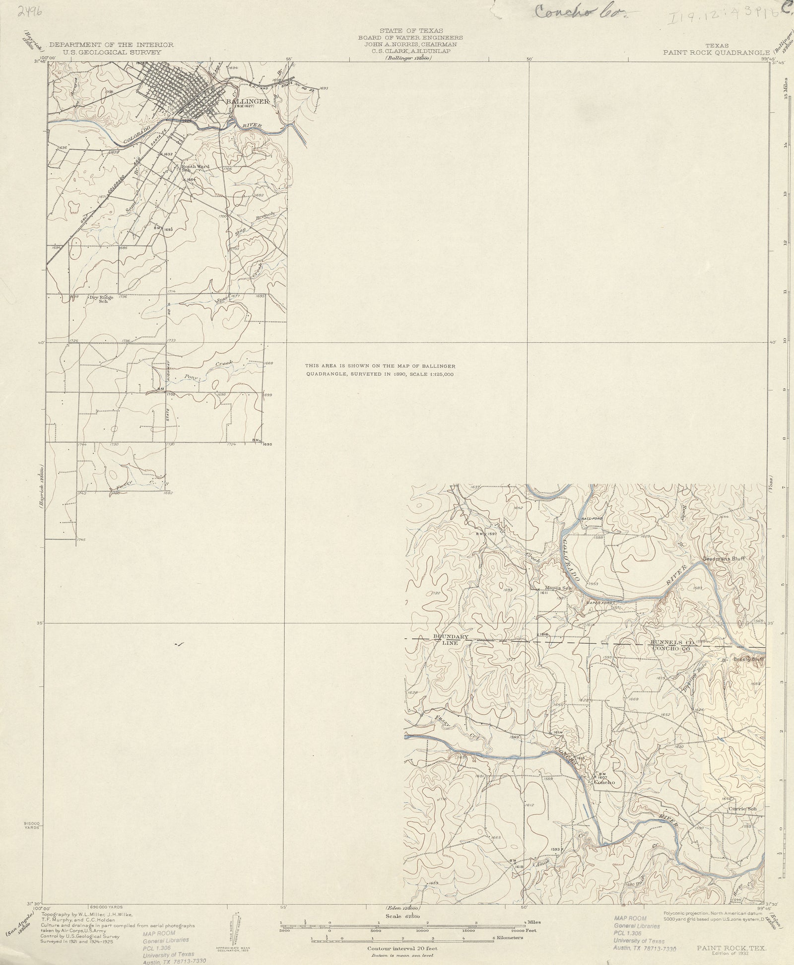 Paint Rock 1925, USGS