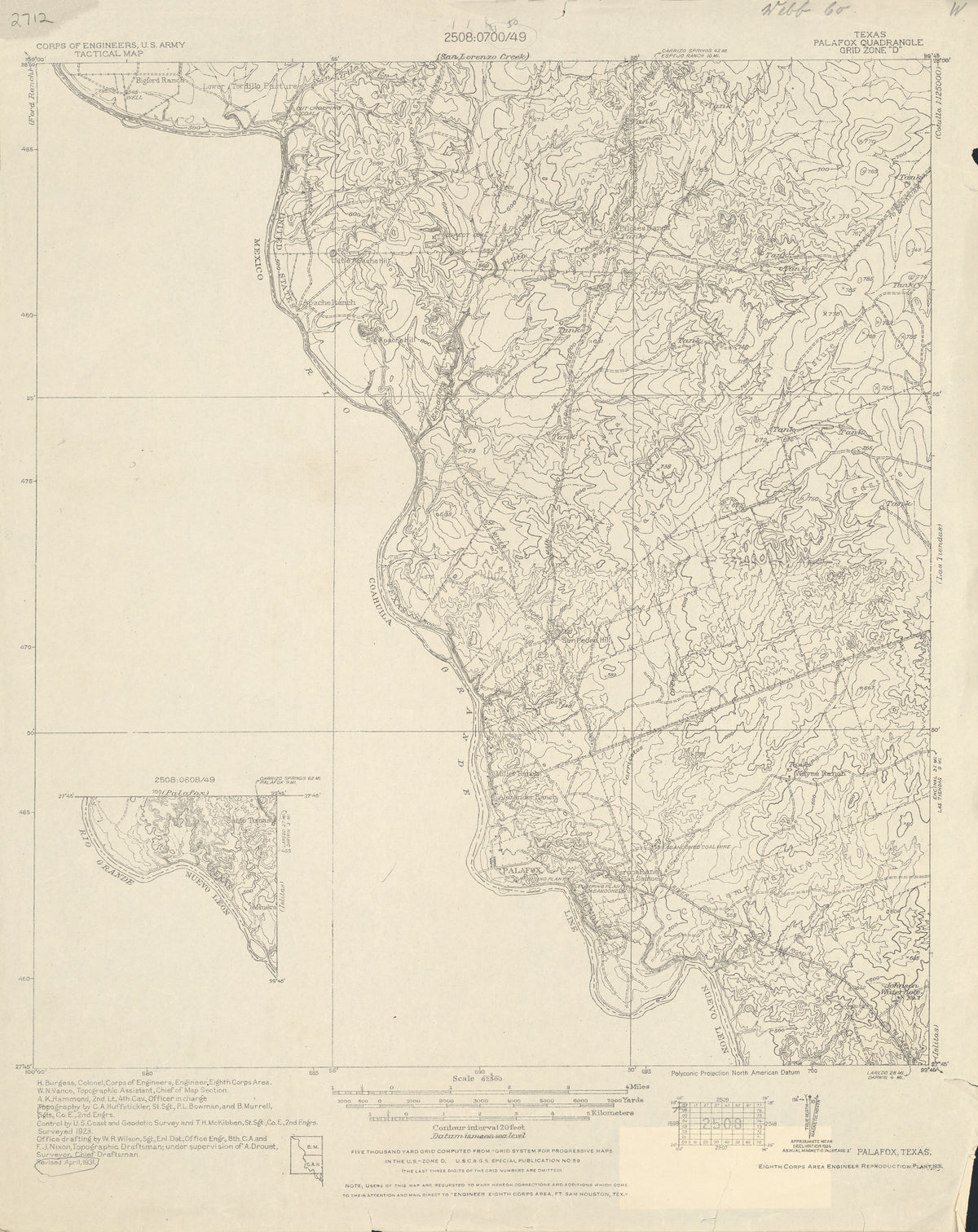 Palafox 1931, US Army Corps of Engineers