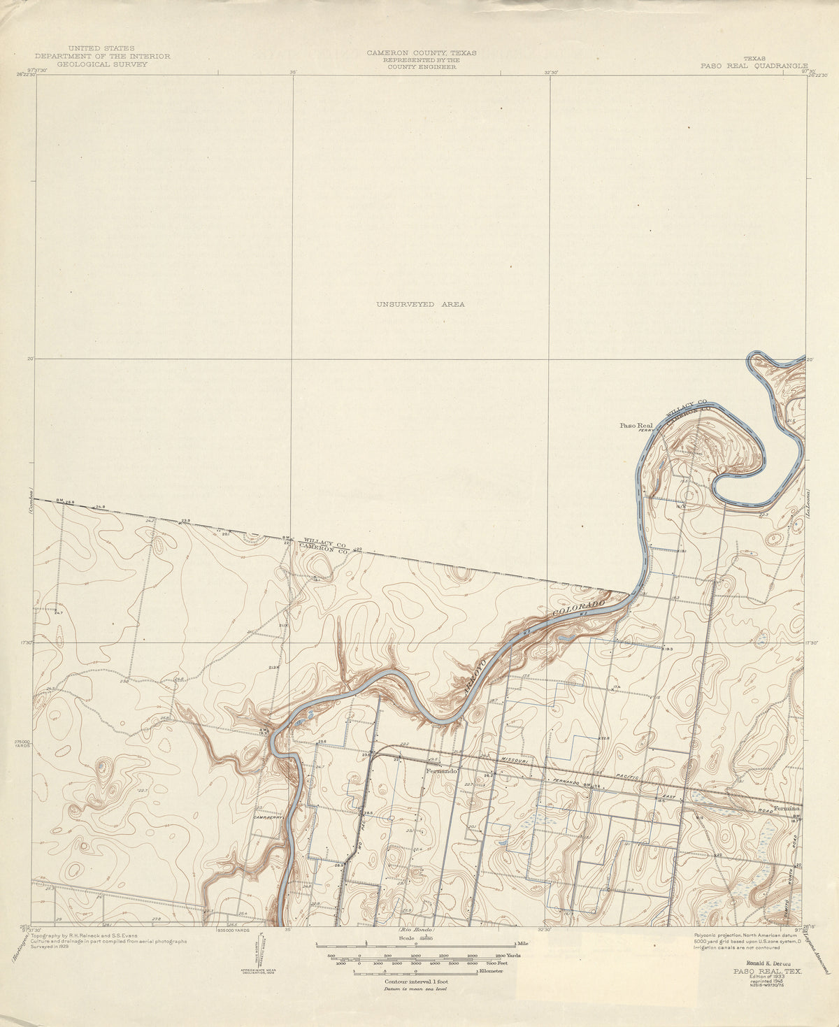 Paso Real 1929, USGS