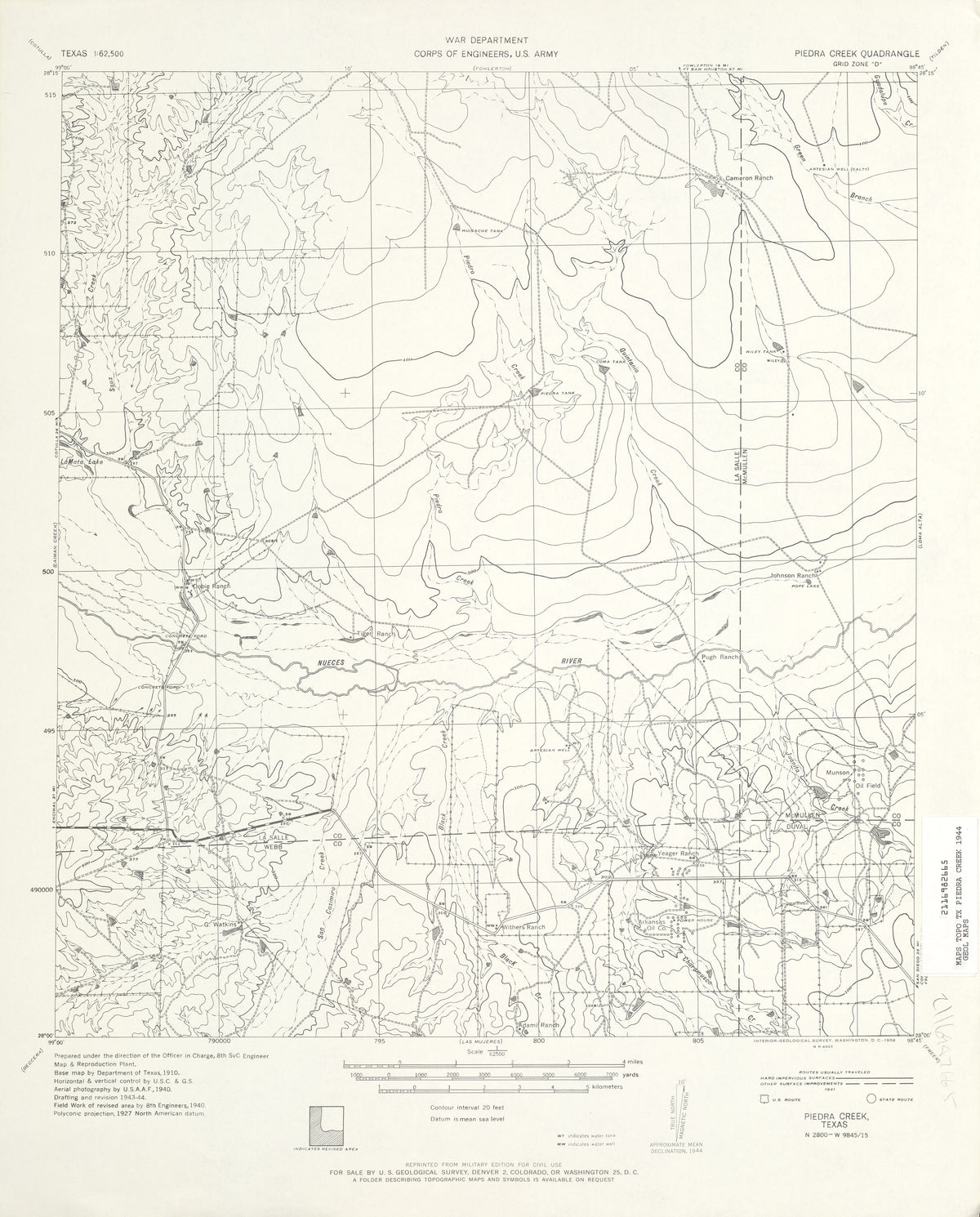 Piedra Creek 1944, US Army Corps of Engineers