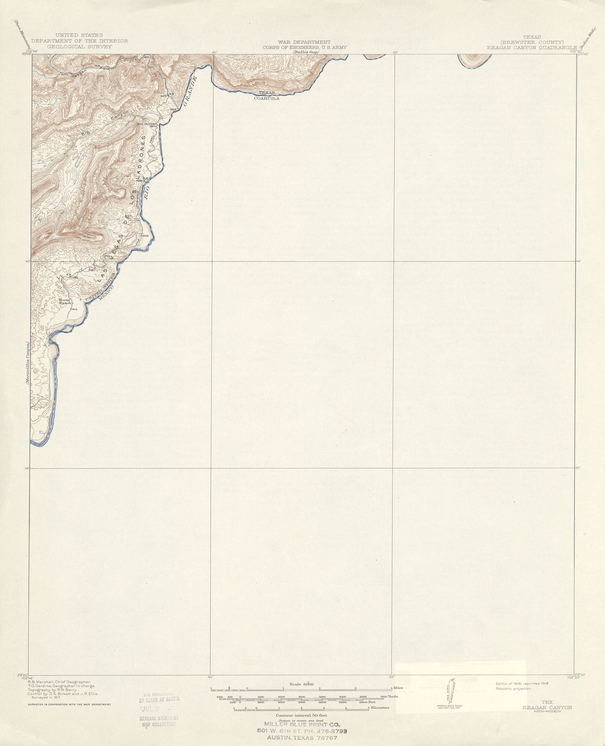 Reagan Canyon 1917, USGS