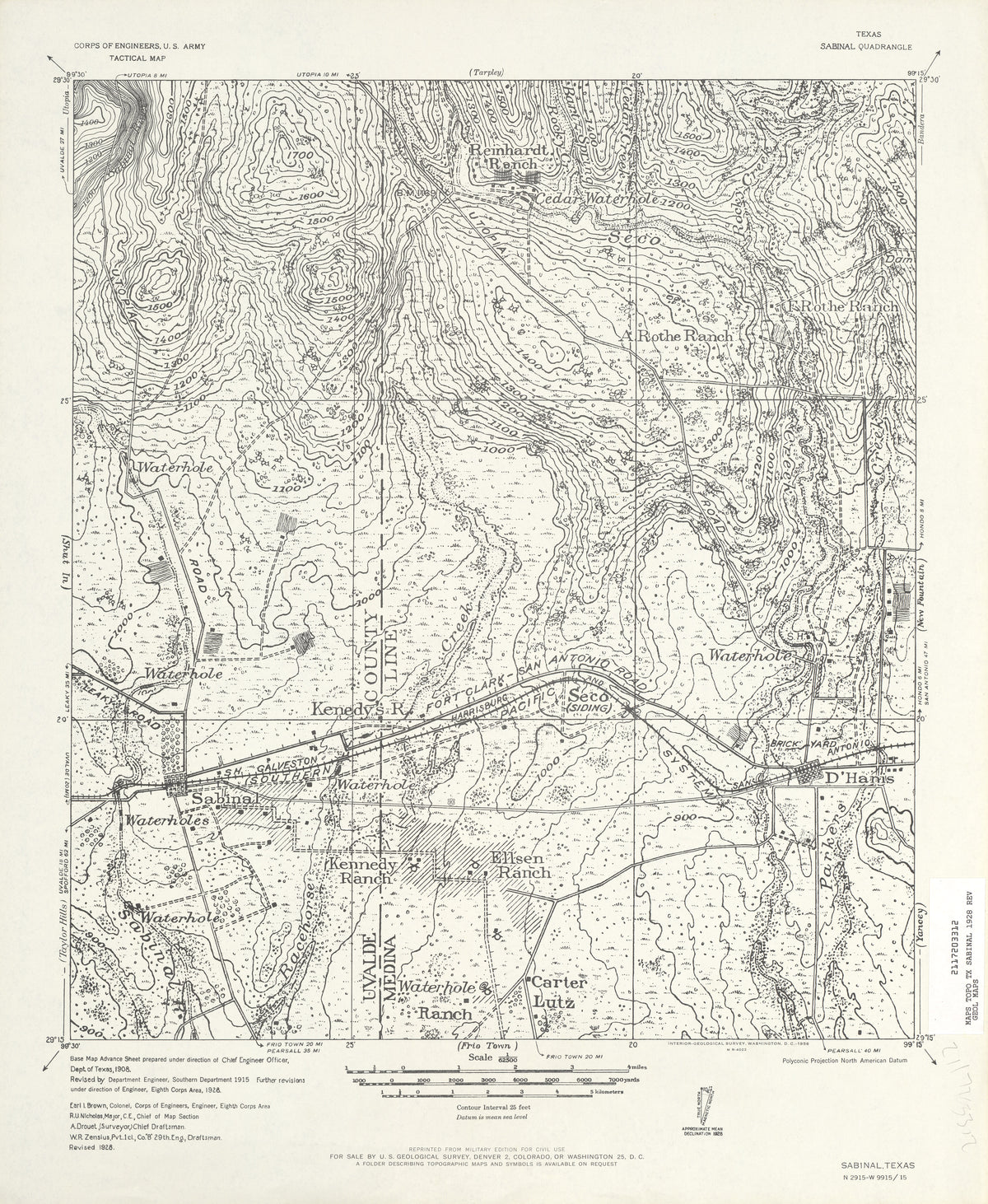 Sabinal 1928, US Army Corps of Engineers