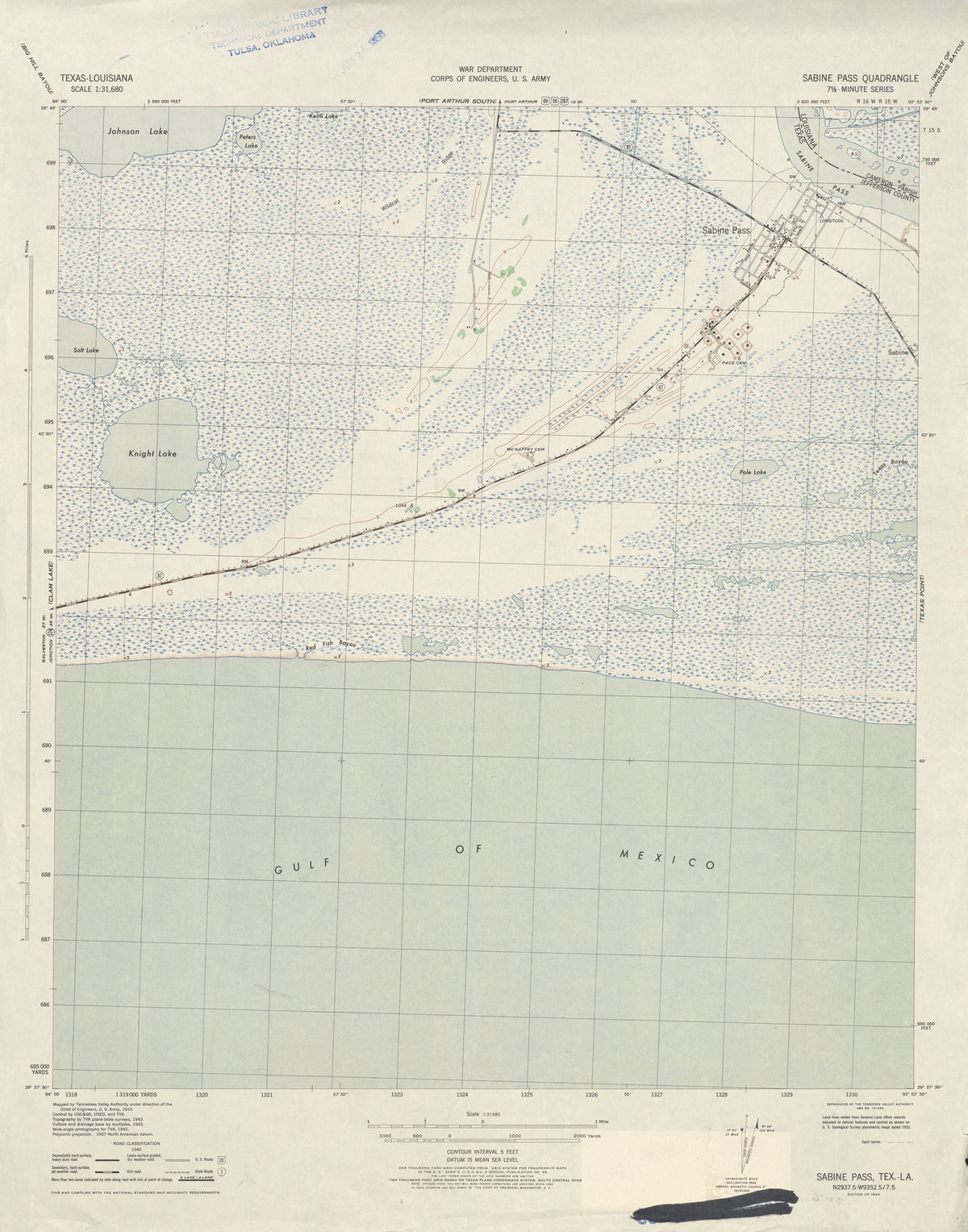 Sabine Pass 1943, US Army Corps of Engineers