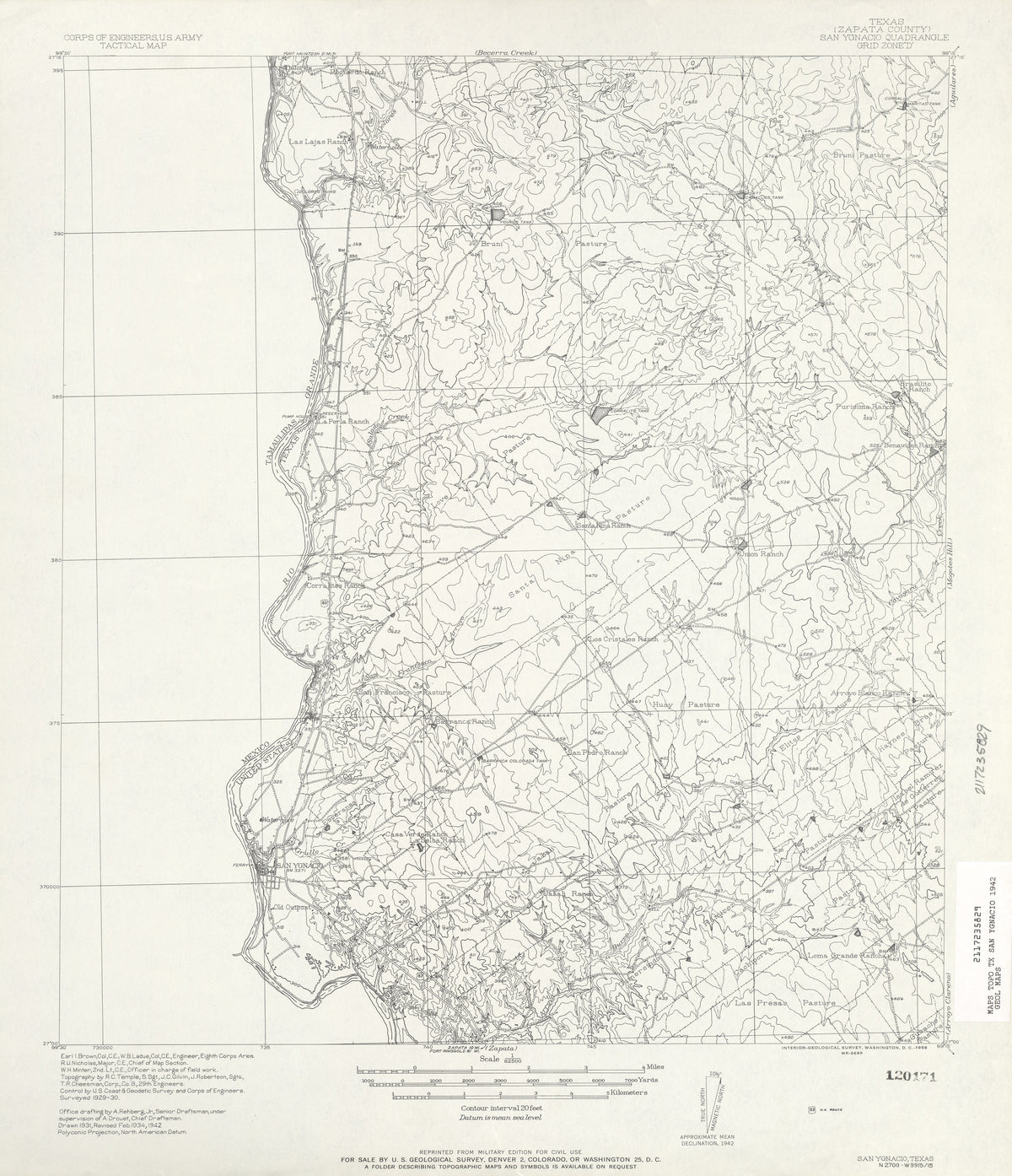 San Ygnacio 1942, US Army Corps of Engineers