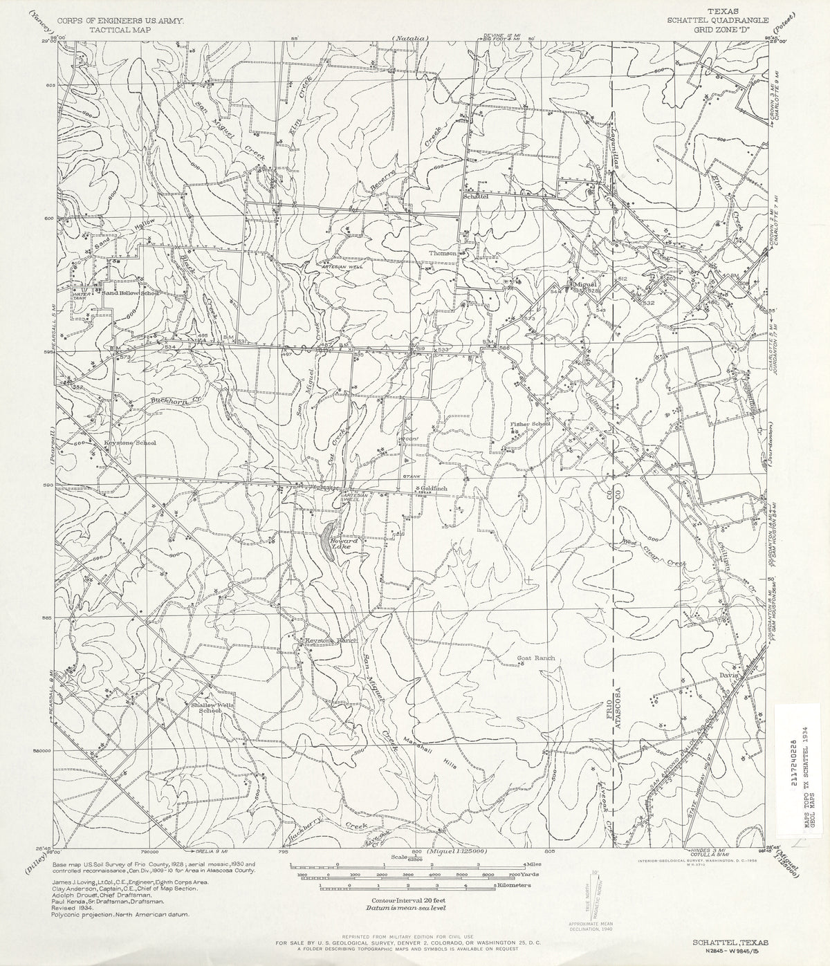 Schattel 1934, US Army Corps of Engineers