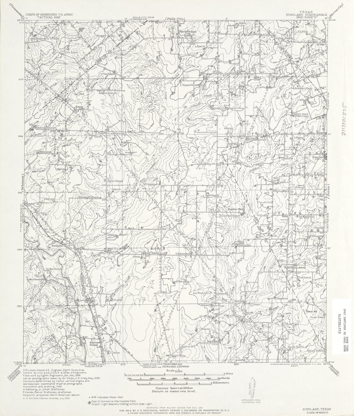 Suniland 1942, US Army Corps of Engineers