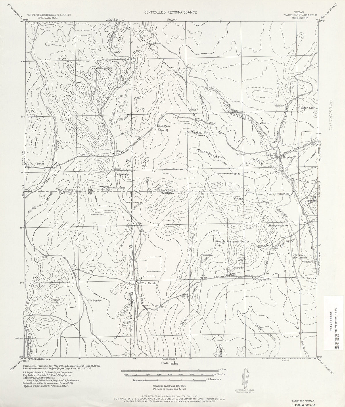 Tarpley 1933, US Army Corps of Engineers