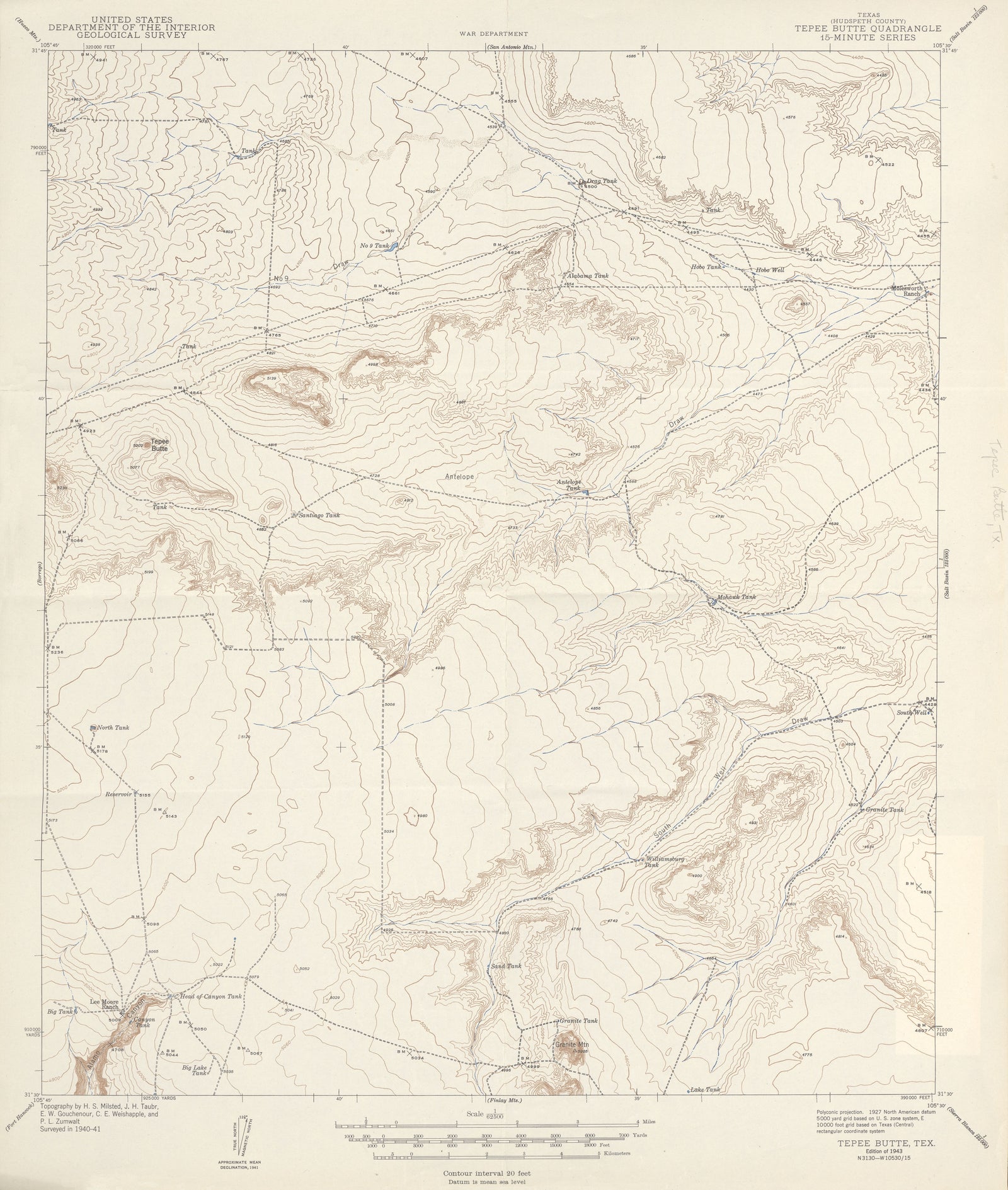 Tepee Butte 1941, USGS